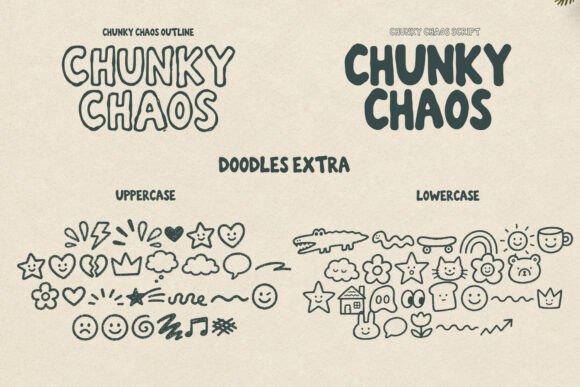 Chunky Chaos Font PNG with transparent background - Preview 4