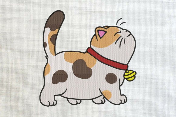 Cute Calico Cat Embroidery Design Cats Embroidery Design By wick john
