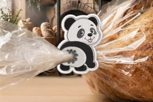 Cute Panda Bag Tie Embroidery Design · Creative Fabrica