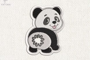Cute Panda Bag Tie Embroidery Design · Creative Fabrica