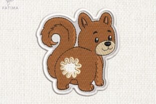 Cute Squirrel Bag Tie Embroidery Design · Creative Fabrica