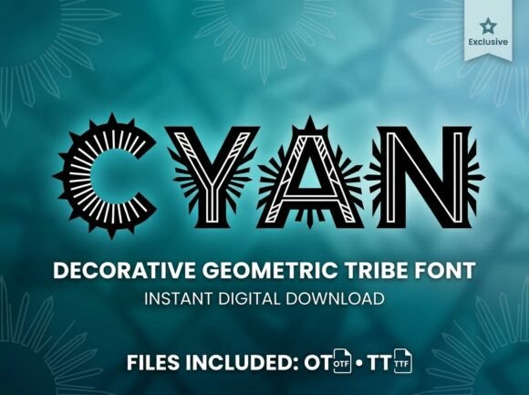 Cyan Font PNG with transparent background - Preview 1