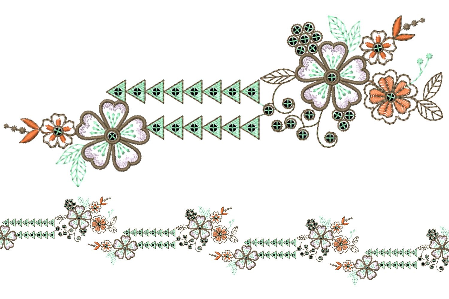 Decorative Embroidery Border Design