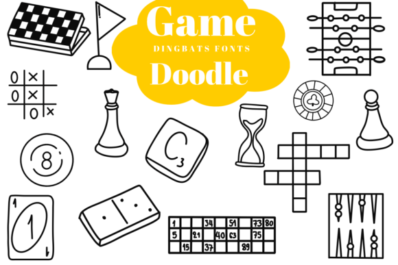 Preview of Game Doodle dingbat font