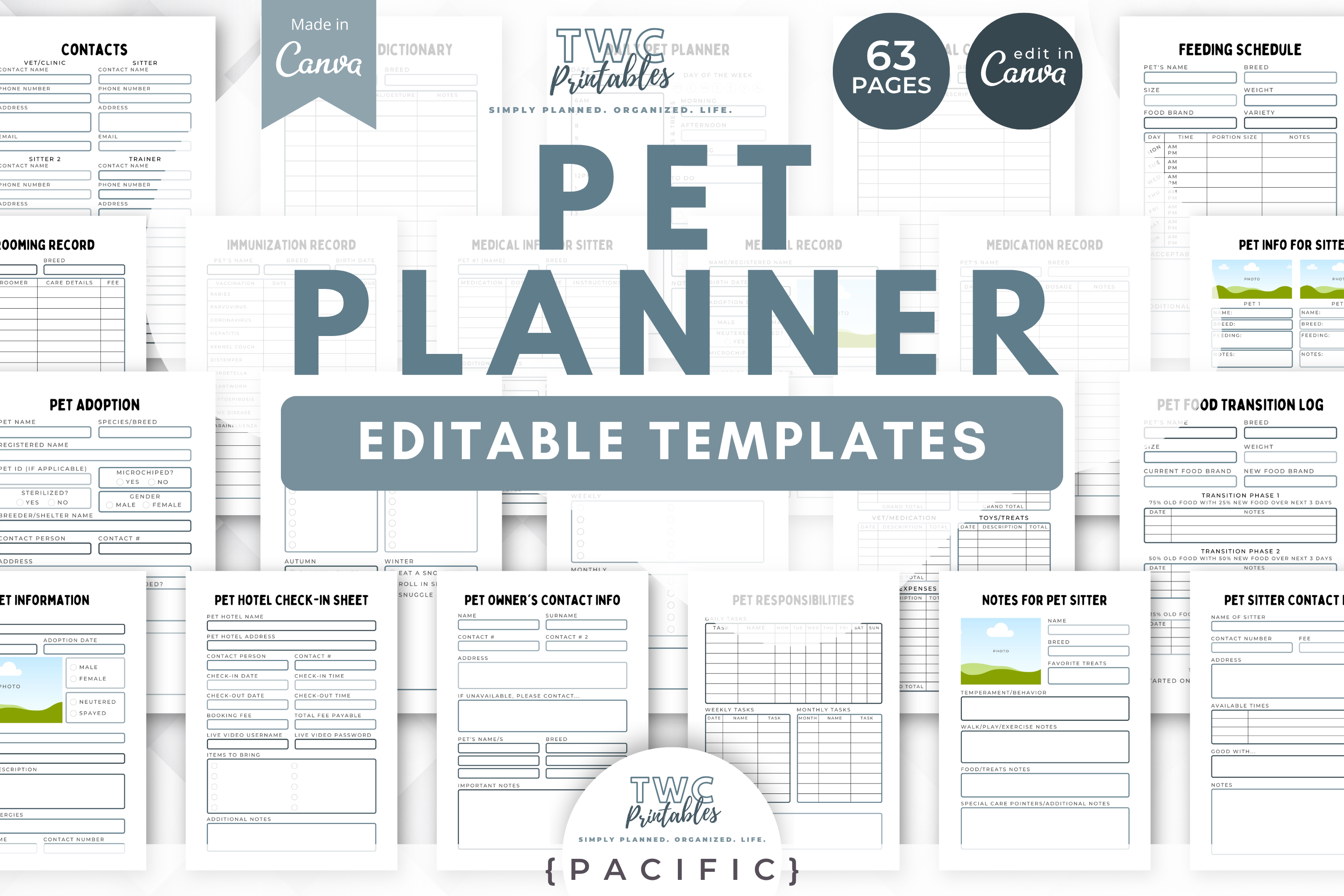 Pet Planner Canva Templates | PACIFIC