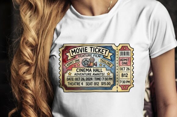 Retro Cinema Ticket for Feature Film
