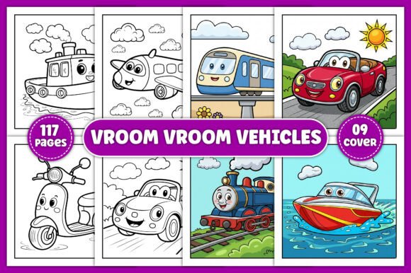 Preview of Vroom Vroom Vehicles Coloring Pages coloring pages for kids