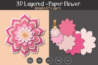 3D Layered Paper Flower · Creative Fabrica