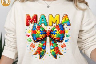 Autism Awareness Mama Puzzle Bow Art PNG Graphic by Mimi's Store ...