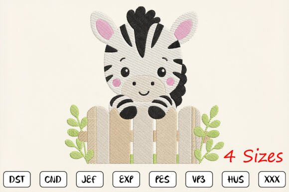 Baby Zebra Embroidery Design