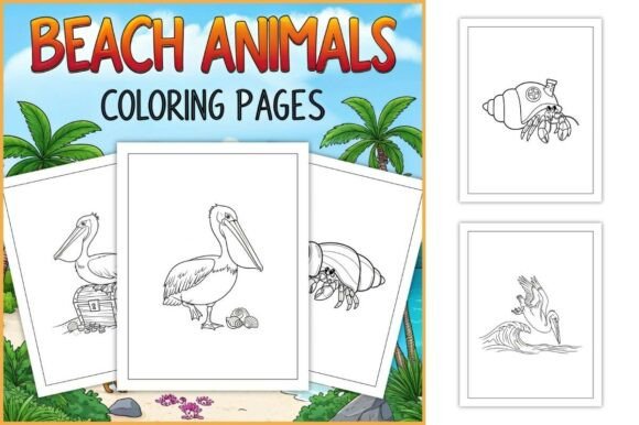 Beach Animals Coloring Pages for Kids