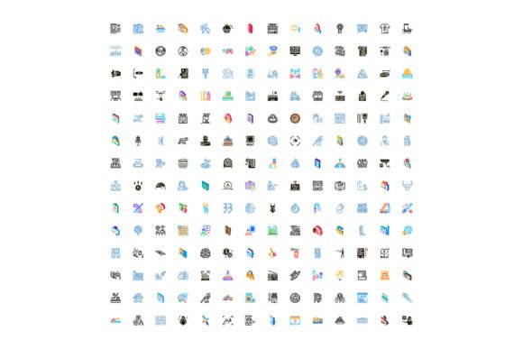 Big Set of Outline and Flat Style Icons Graphic Icons By pikepicture