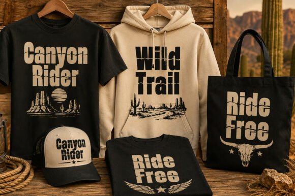 Canyon Rider Font PNG with transparent background - Preview 1