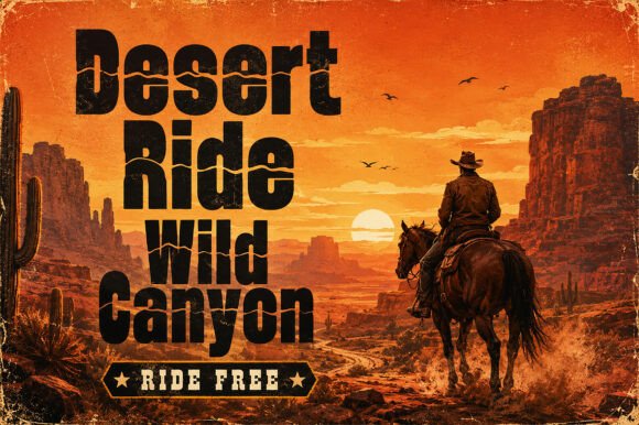 Canyon Rider Font PNG with transparent background - Preview 3