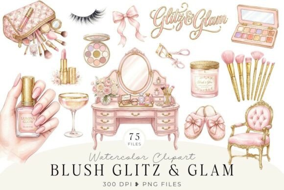 Coquette Beauty Bar Clipart Graphic AI Illustrations By Feather Flair Art