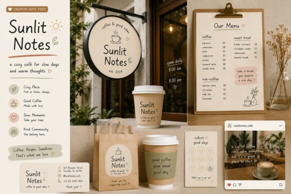 Creator Notes Font PNG with transparent background - Preview 1