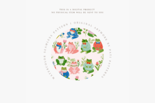 Cute Frog Seamless Pattern PNG Graphic by patipaintsco · Creative Fabrica