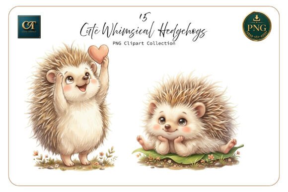 Cute Hedgehogs Set Collection Graphic Illustrations By Cute Things