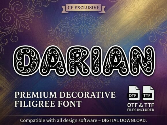Darian Font PNG with transparent background - Preview 1