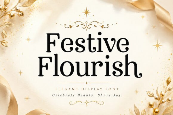 Festive Flourish Serif Font By Bundle