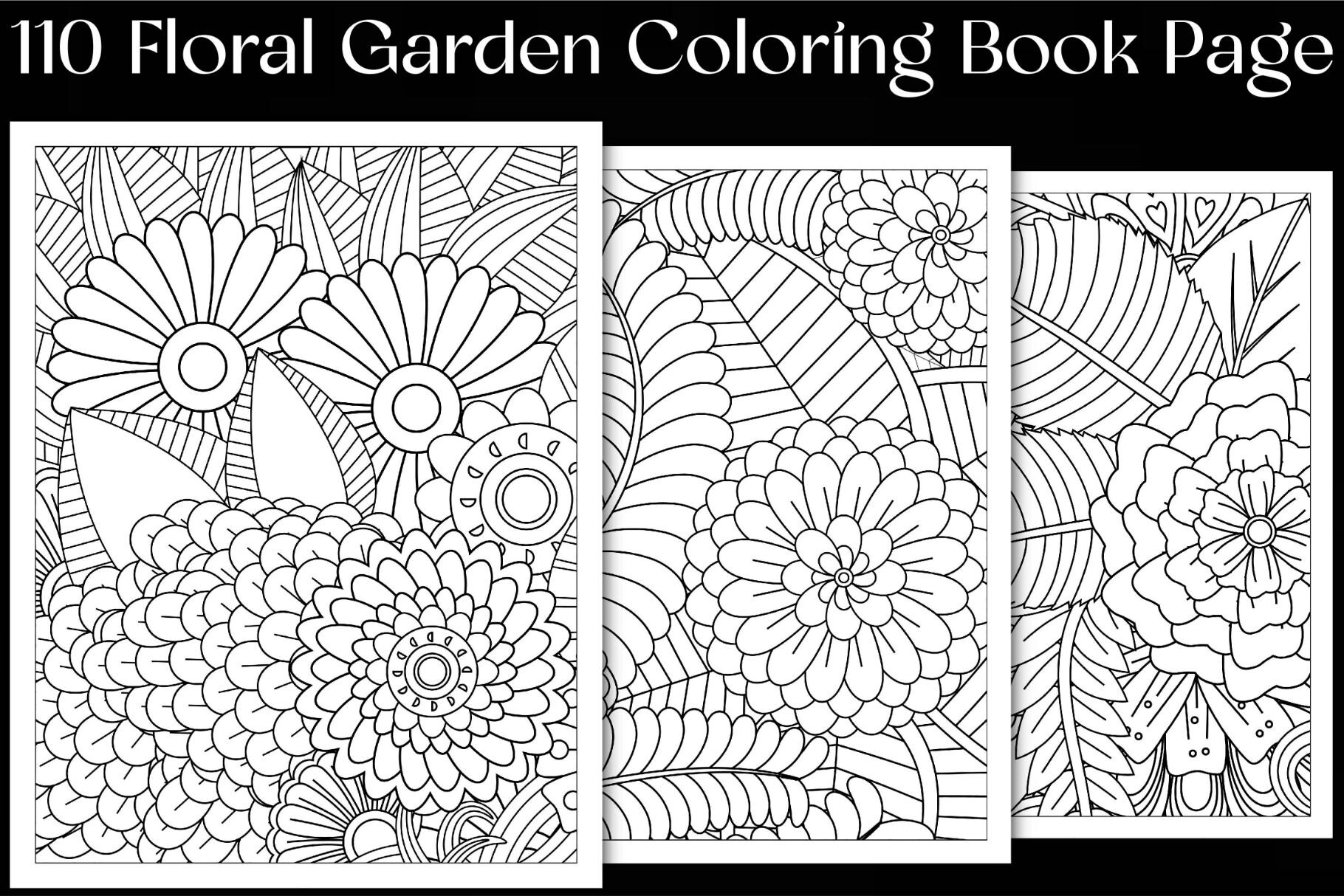 Floral Garden Coloring Book Pages