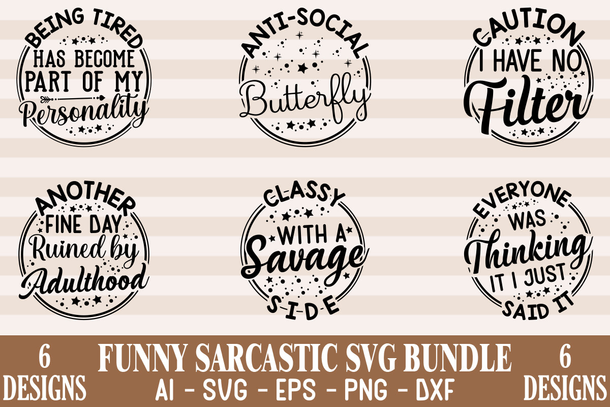 Funny Sarcastic Svg Bundle Graphic by CraftPixel · Creative Fabrica