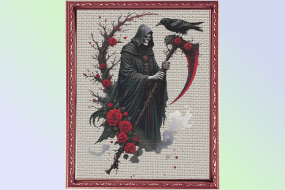 Gothic Grim Reaper Cross Stitch