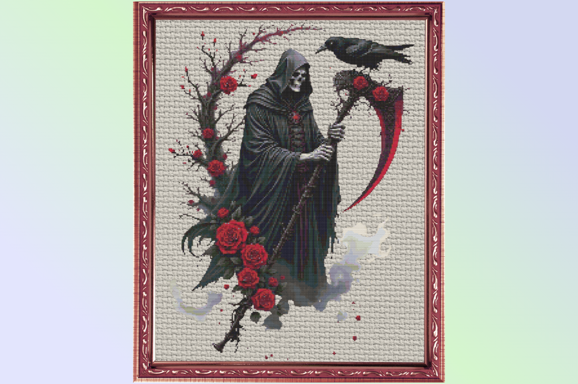 Gothic Grim Reaper Cross Stitch