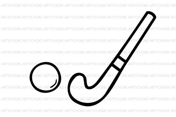 Hockey Stick Doodle Clipart