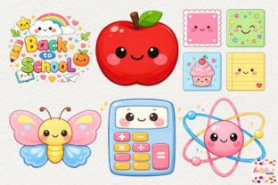 Kawaii Back to School Clipart Bundle Graphic by Artistic Garden ...