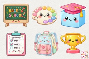 Kawaii Back to School Clipart Bundle Graphic by Artistic Garden ...