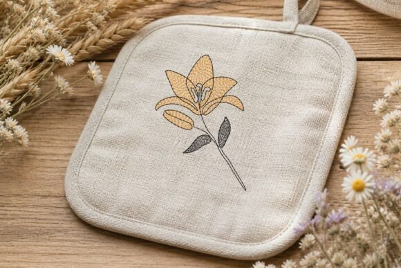 Lily Flower Embroidery Design Set Flores y Plantas Diseño de Bordado Por Embroidery Designs Tetiana