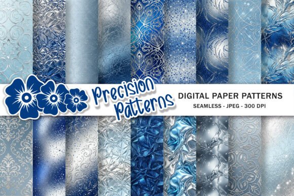 Preview of Ombre Silver Blue Foil Background