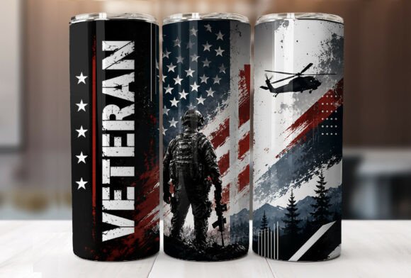 Patriotic US Military Veteran Tumbler