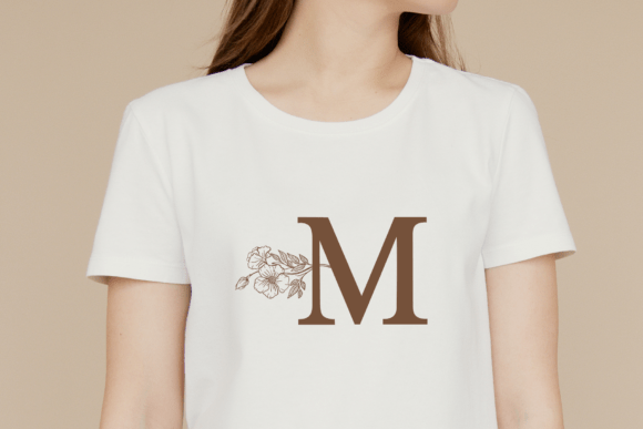 Petal Floral Monogram Font PNG with transparent background - Preview 4