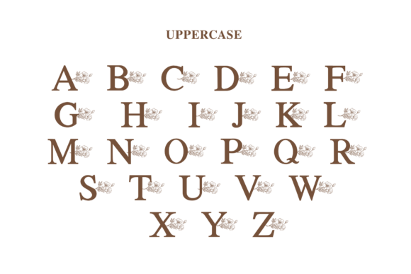 Petal Floral Monogram Font PNG with transparent background - Preview 6