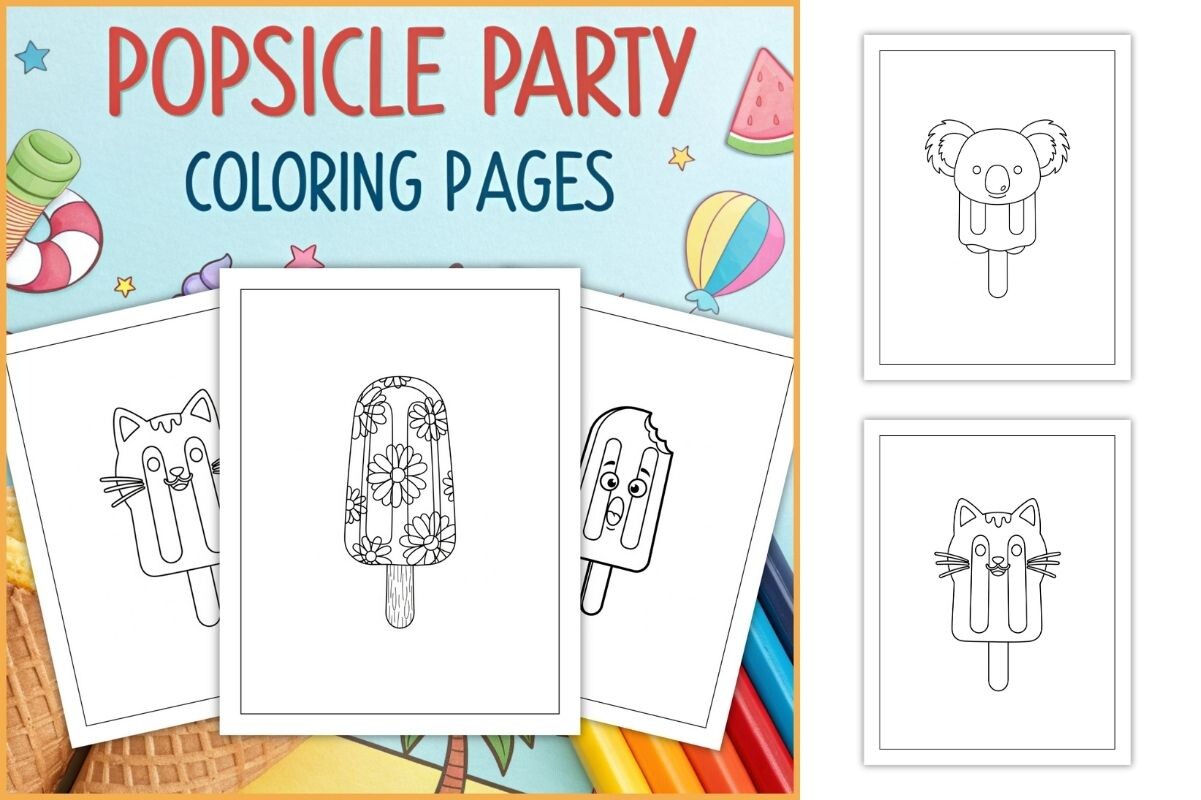 Popsicle Party Coloring Pages for Kids