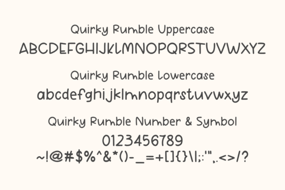 Quirky Rumble Font PNG with transparent background - Preview 1