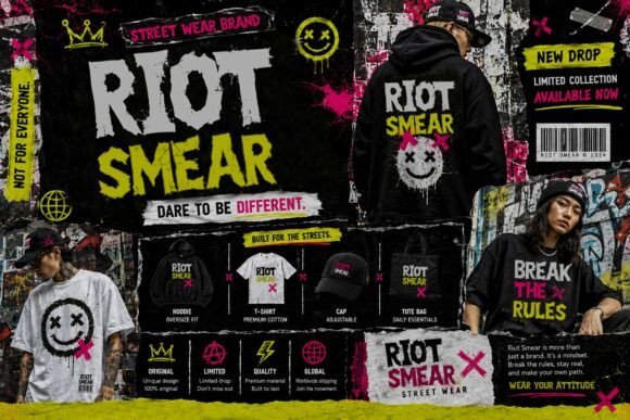 Riot Smear Font PNG with transparent background - Preview 1