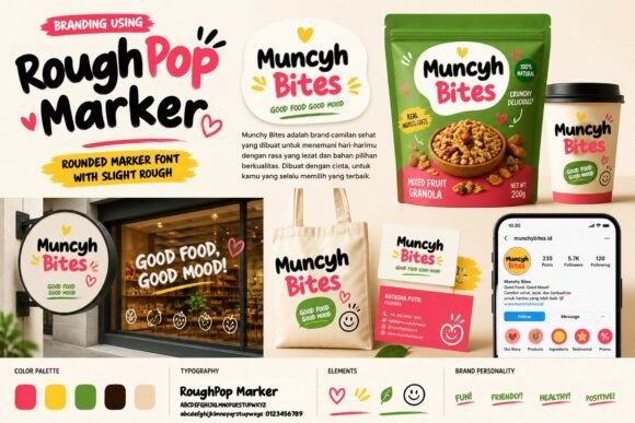 Rough Pop Marker Font PNG with transparent background - Preview 2