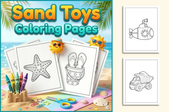 Sand Toys Coloring Pages for Kids