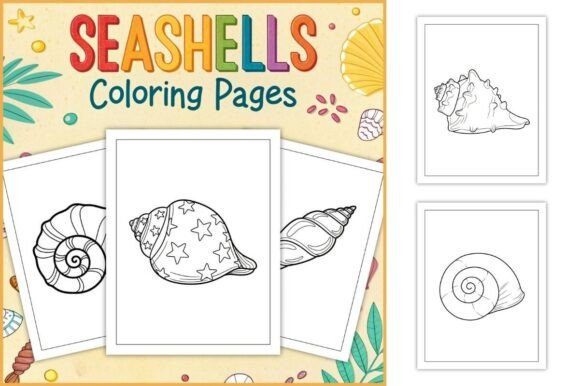 Seashells Coloring Pages for Kids