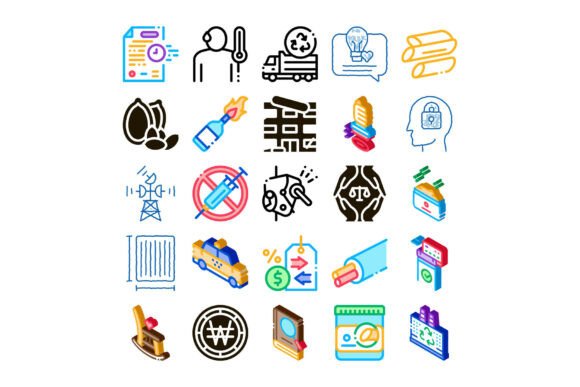 Set of Diverse Line Stroke Vector Icons Gráfico Iconos Por pikepicture