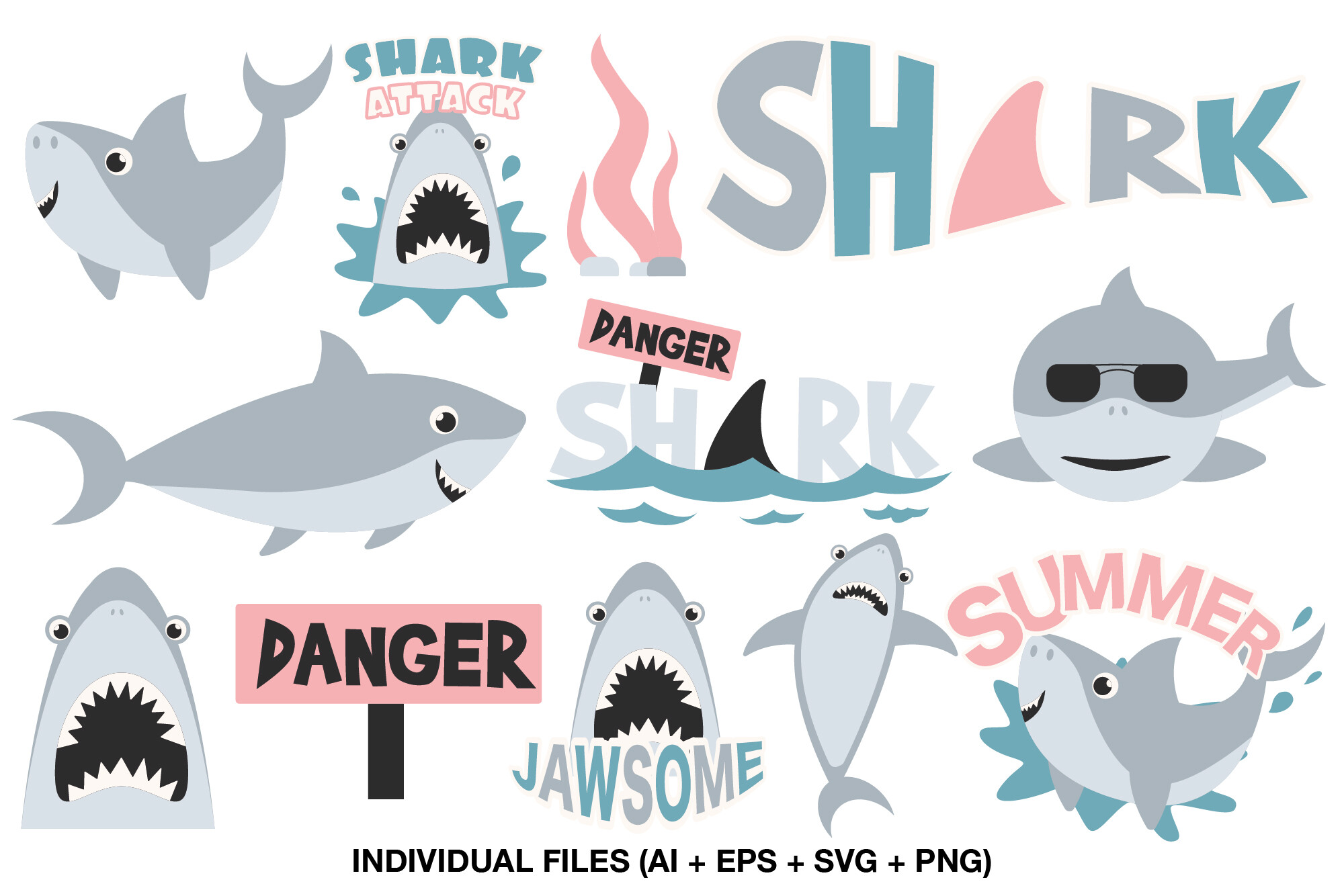 Shark Party Clipart for Kids Birthday