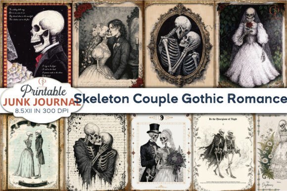 Skeleton Couple Gothic Romance Junk Jour