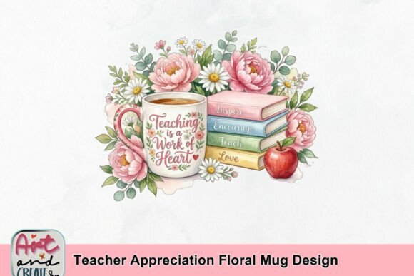 Teacher Appreciation Floral Mug Design Graphics