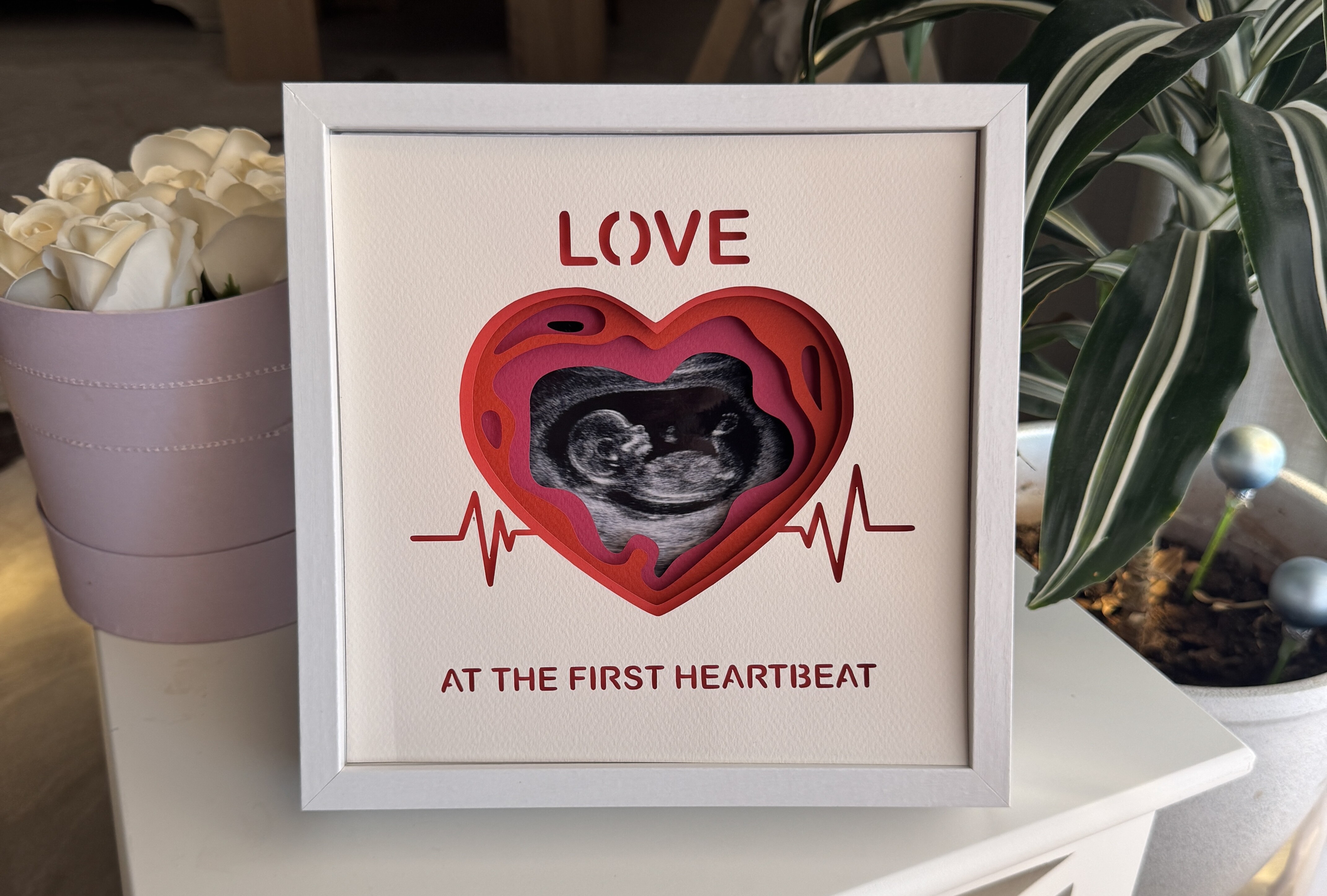 Ultrasound Photo Frame 3D Shadow Box SVG baby keepsake pregnancy announcement gift