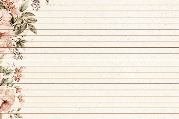 Vintage Floral Lined Journal Paper