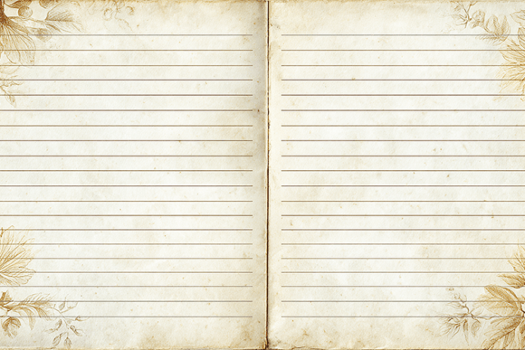 Vintage Lined Journal Book Pages