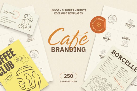 Preview of Whimsical Cafe & Bakery Branding Kit coffee shop social media template